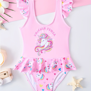 Euroopa ja Ameerika uued laste ujumistrikoo tüdrukutele, tipptasemel ükssarviku stiilis ühes tükis ujumistrikoo tüdrukutele, ujumistrikoo