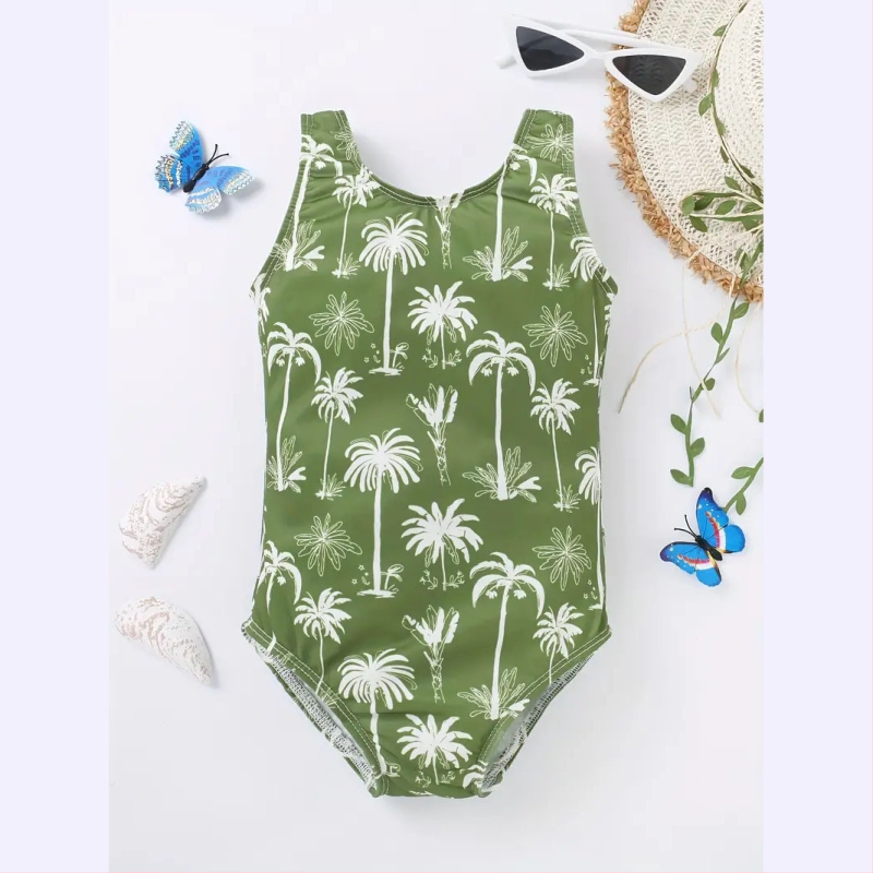 Väliskaubanduse armas moodne koomiksiprintsess-tüdruk trükitud ühes tükis ujumistrikoo lumehelveste trükitud laste basseinipeo ujumistrikoo