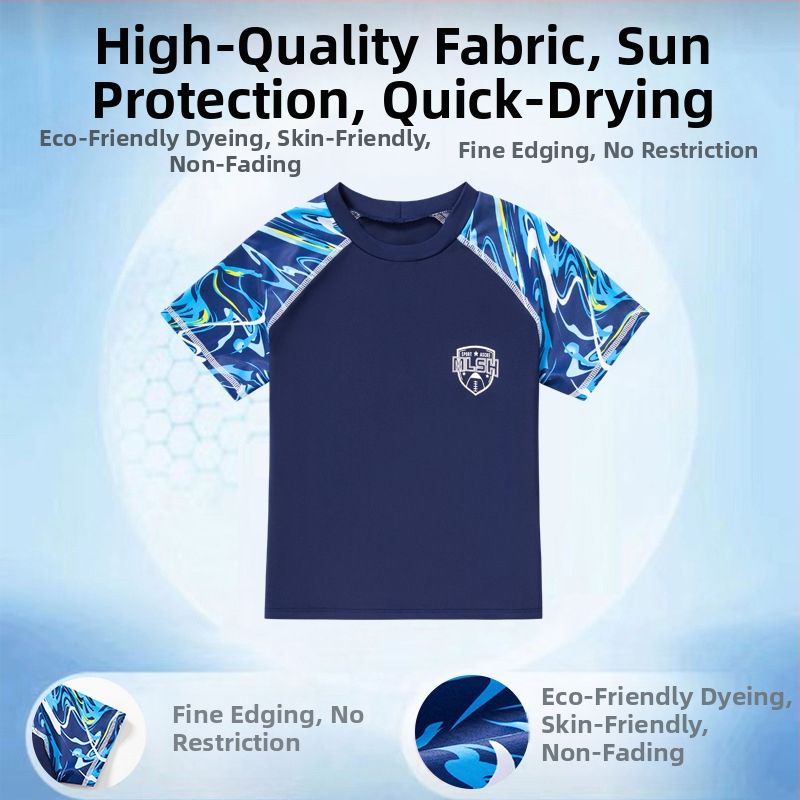 Chlapčenské plavky v kórejskom štýle, maskáčové plážové plavky, stredné a veľké detské rýchloschnúce študentské tréningové plavecké plavky