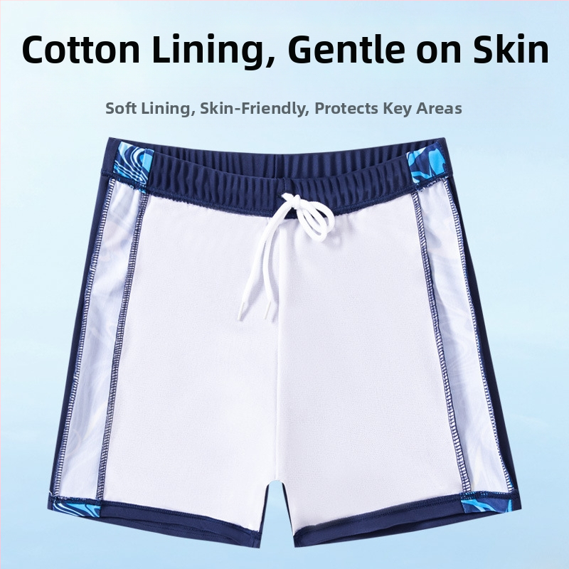 Chlapčenské plavky v kórejskom štýle, maskáčové plážové plavky, stredné a veľké detské rýchloschnúce študentské tréningové plavecké plavky