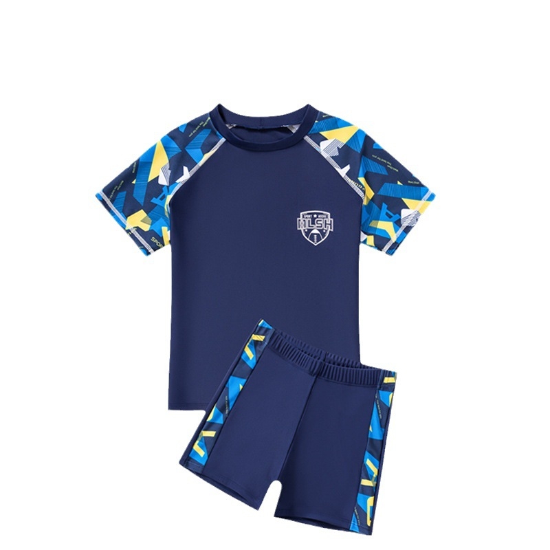 Chlapčenské plavky v kórejskom štýle, maskáčové plážové plavky, stredné a veľké detské rýchloschnúce študentské tréningové plavecké plavky