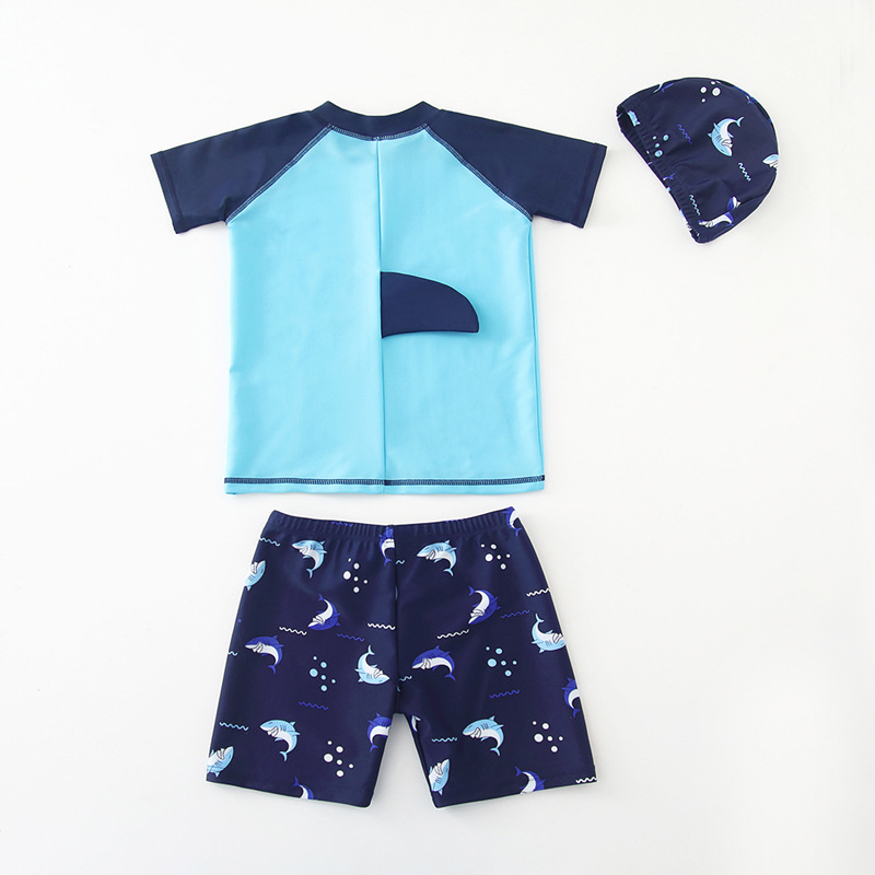 Costum de baie cu desene animate Shark, costum de baie pentru băieți, dintr-o bucată, costum de baie pentru plajă, izvoare termale, înot, copii, costum de baie en-gros