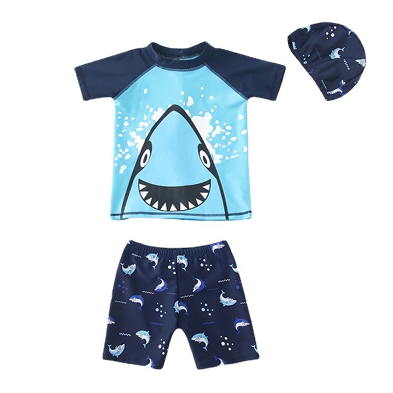 Costum de baie cu desene animate Shark, costum de baie pentru băieți, dintr-o bucată, costum de baie pentru plajă, izvoare termale, înot, copii, costum de baie en-gros