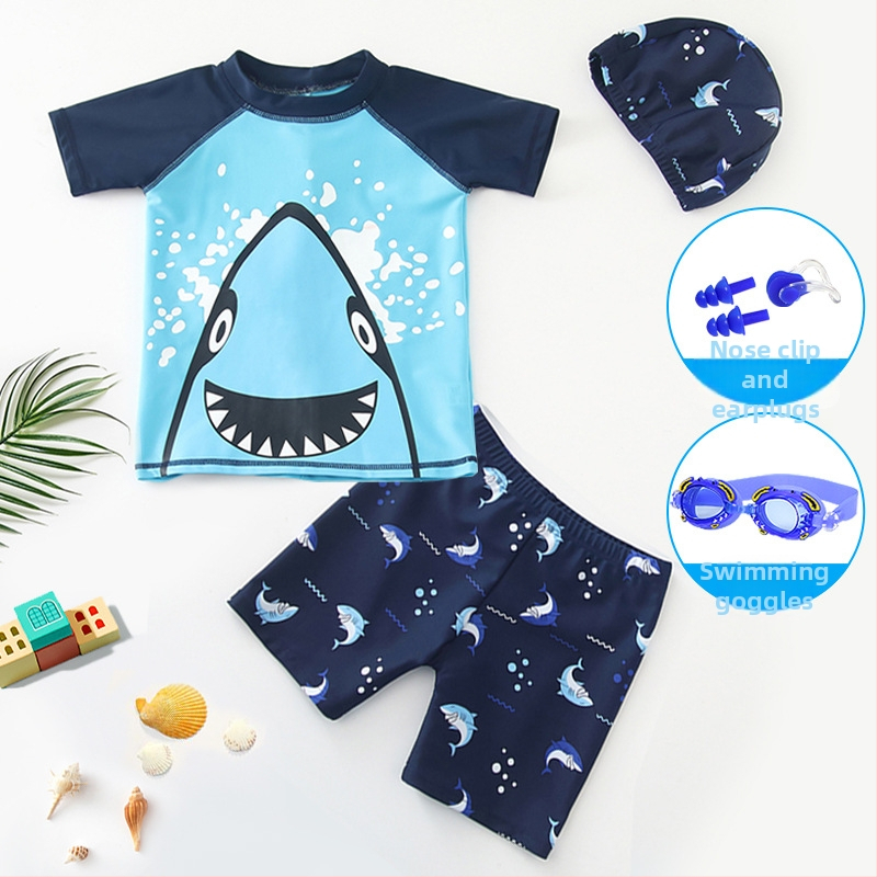 Costum de baie cu desene animate Shark, costum de baie pentru băieți, dintr-o bucată, costum de baie pentru plajă, izvoare termale, înot, copii, costum de baie en-gros