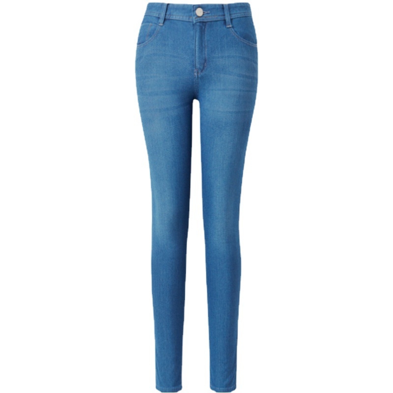 Μια γενιά γυναικείων παντελονιών άνοιξη-καλοκαίρι New Ice Silk thin jeans γυναικείο κολάν με ψηλή μέση και ελαστικότητα 0150