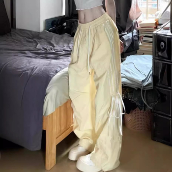 Pantaloni casual de culoarea arcului cu vânt, direct din fabrică, pentru bărbați și femei, de vară, cu dopamină, cu picior larg, pentru comerț exterior