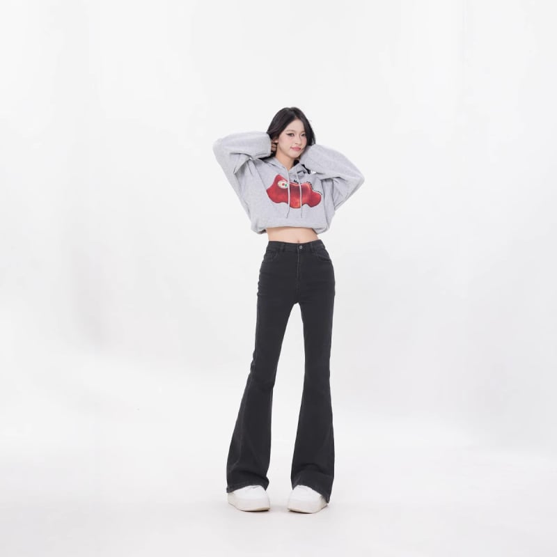 Pantaloni evazați elastici, slim-fit, cu talie înaltă, în stil american, pentru femei, pentru naveta, versatili, tip bootcut