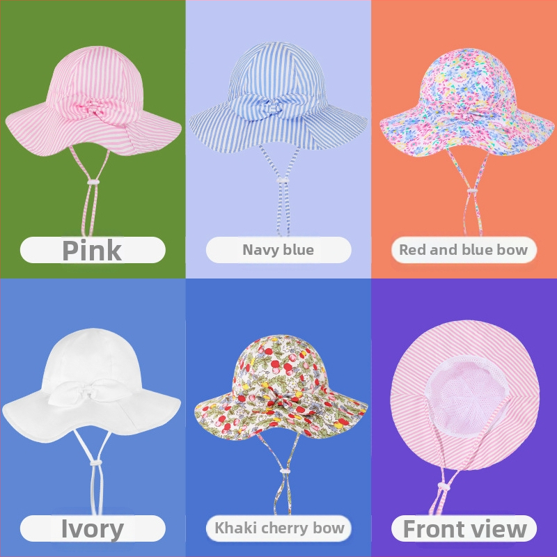 Pārrobežu jauna vasaras bērnu sešdaļīga mazuļa bantītes saules cepure, vēja necaurlaidīga saules aizsargkrēma zvejnieka cepure, mazuļa cepure