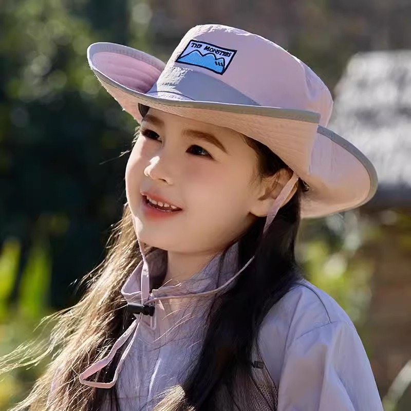 Laste õues matkamiseks, ronimiseks, kalamehe müts, suur laste moodne universaalne päikesemüts, suvine uus telkimispäikesemüts