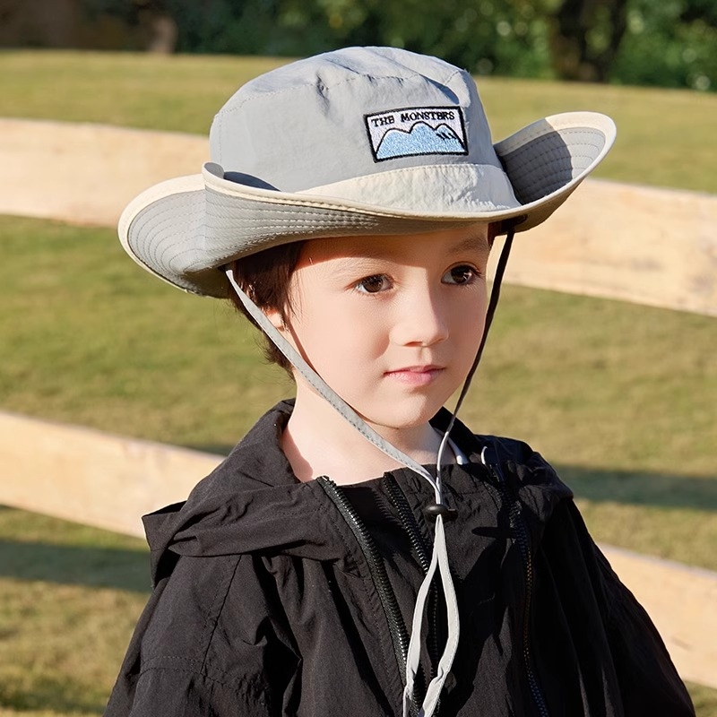 Laste õues matkamiseks, ronimiseks, kalamehe müts, suur laste moodne universaalne päikesemüts, suvine uus telkimispäikesemüts