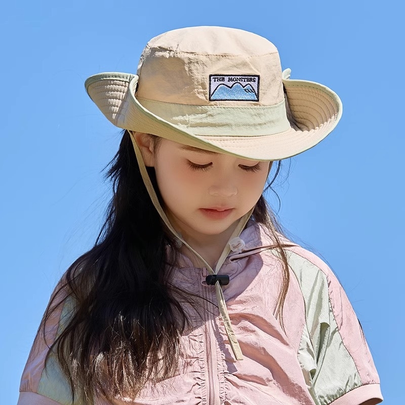 Laste õues matkamiseks, ronimiseks, kalamehe müts, suur laste moodne universaalne päikesemüts, suvine uus telkimispäikesemüts