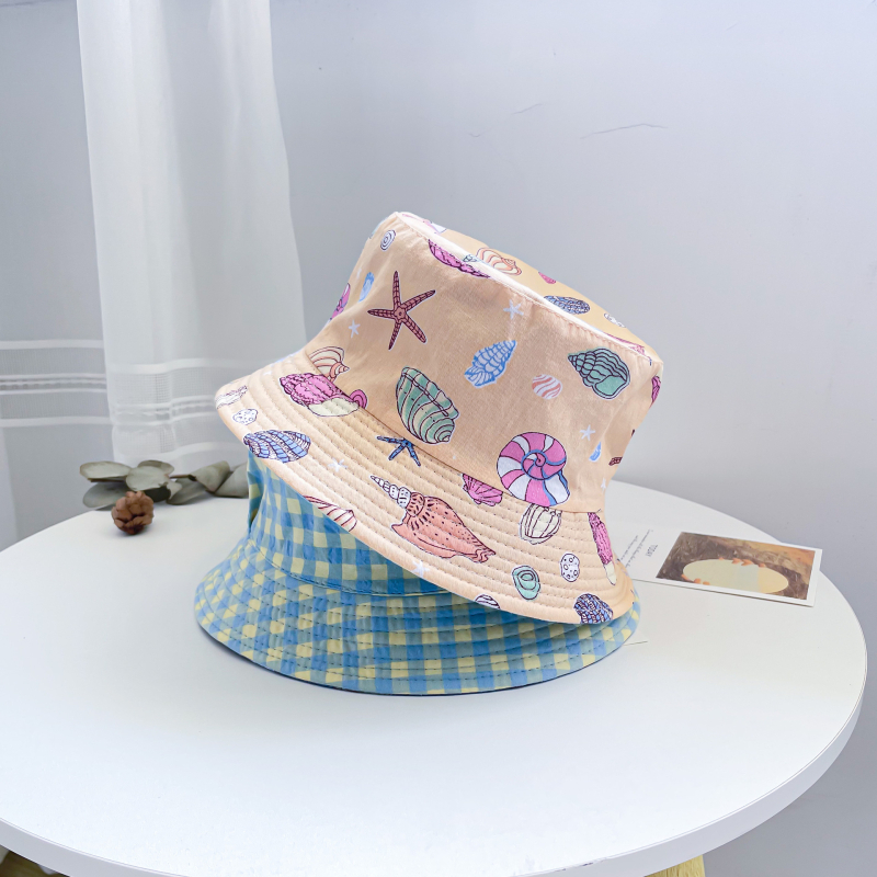 Gyári gyermek kétoldalas halászsapka mintás gyereksapka fiúknak és lányoknak, baba tavaszi és őszi teljes mintás aranyos új mosdósapka
