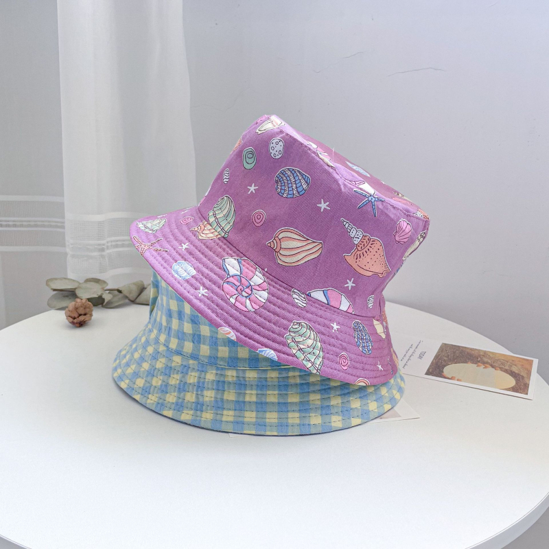 Gyári gyermek kétoldalas halászsapka mintás gyereksapka fiúknak és lányoknak, baba tavaszi és őszi teljes mintás aranyos új mosdósapka