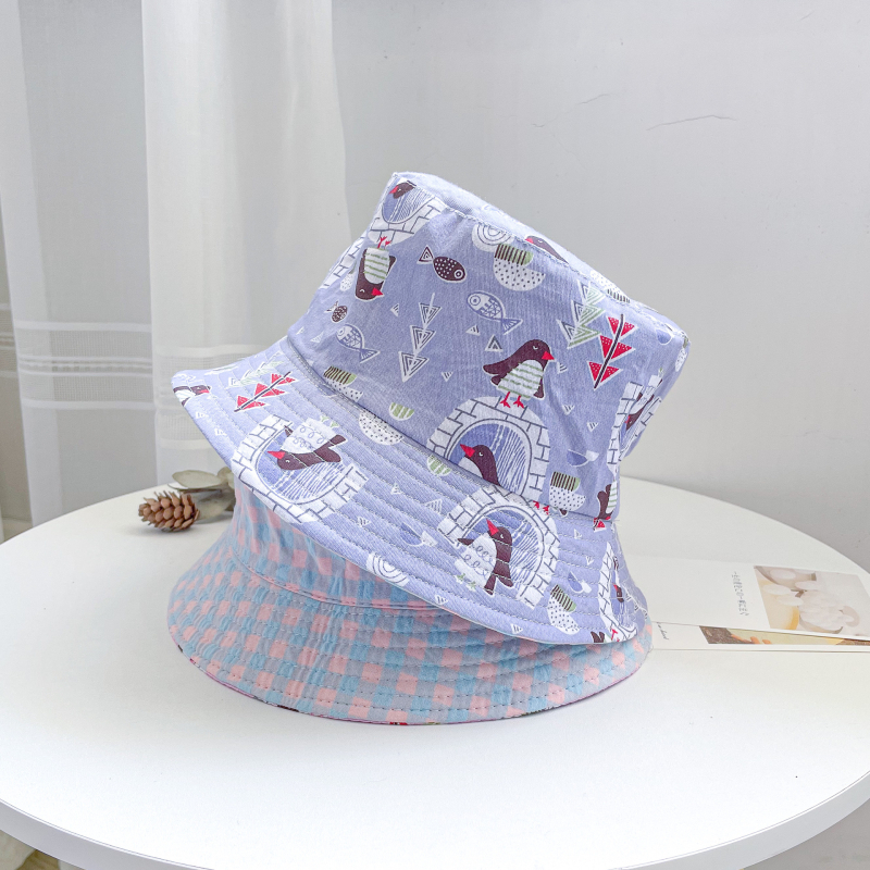 Gyári gyermek kétoldalas halászsapka mintás gyereksapka fiúknak és lányoknak, baba tavaszi és őszi teljes mintás aranyos új mosdósapka