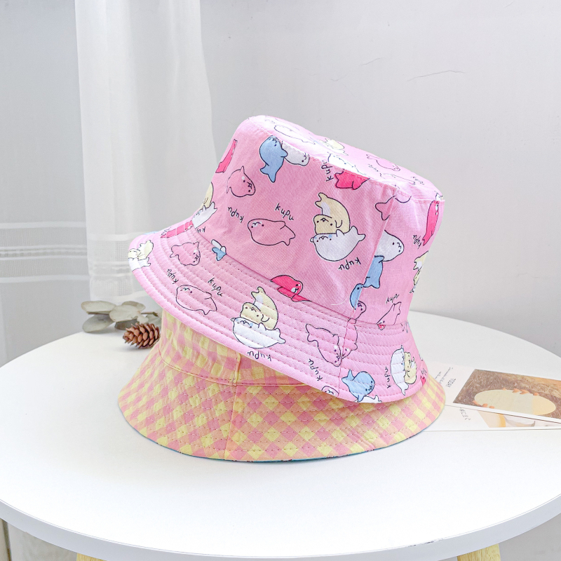 Gyári gyermek kétoldalas halászsapka mintás gyereksapka fiúknak és lányoknak, baba tavaszi és őszi teljes mintás aranyos új mosdósapka