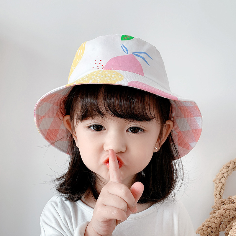 Gyári gyermek kétoldalas halászsapka mintás gyereksapka fiúknak és lányoknak, baba tavaszi és őszi teljes mintás aranyos új mosdósapka
