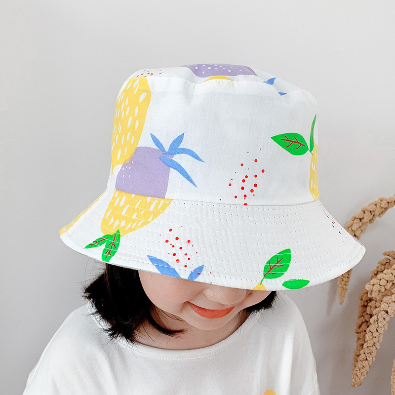 Gyári gyermek kétoldalas halászsapka mintás gyereksapka fiúknak és lányoknak, baba tavaszi és őszi teljes mintás aranyos új mosdósapka