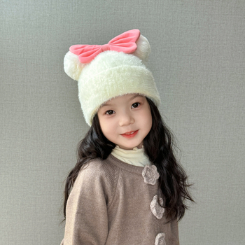 Lányka sapka őszi és téli gyermek halász sapka 2024 új lányka mosdós sapka nagy masni téli női kincs külföldi stílus