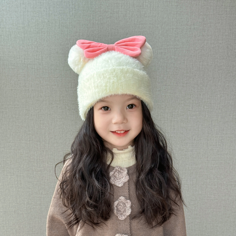 Lányka sapka őszi és téli gyermek halász sapka 2024 új lányka mosdós sapka nagy masni téli női kincs külföldi stílus