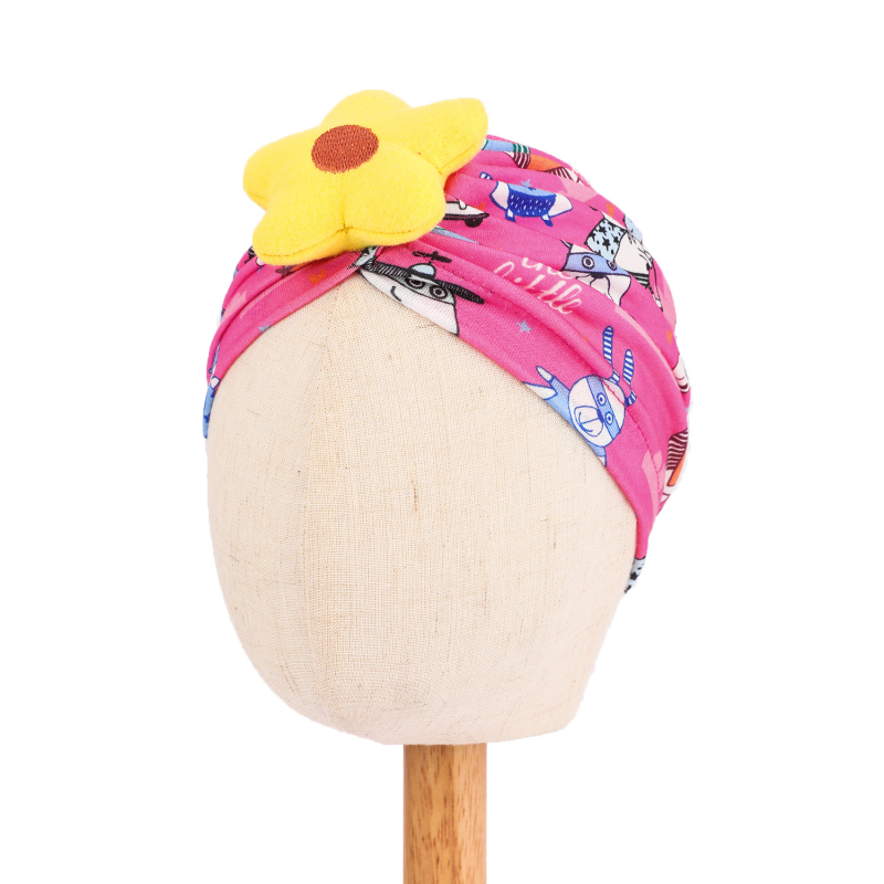 Baba rugalmas pulóver sapka európai és amerikai új baba lélegző virágmintás gyermek fejkendő sapka tavaszi és őszi gumiabroncs sapka