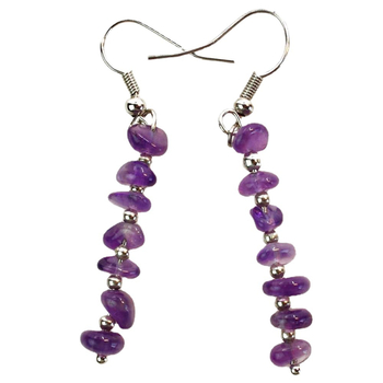 Обеци с аметист, лапис лазули, розови кристални обеци с чакъл, бижута от други страни, Ebay, Amazon, обеци със скъпоценни камъни