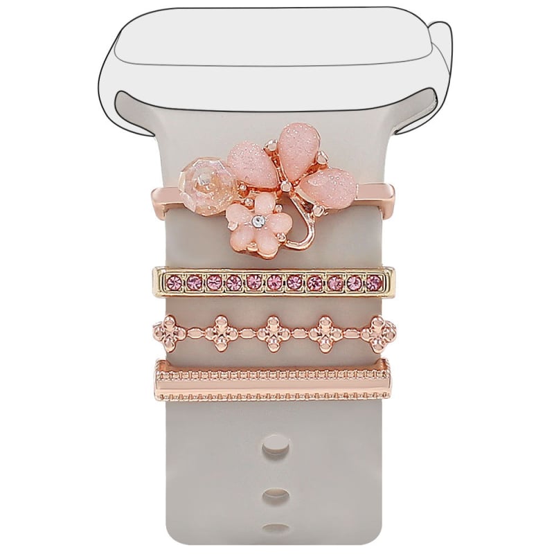 Platí pre Apple Watch Universal silikónový remienok s diamantovou kvetinovou dekoráciou