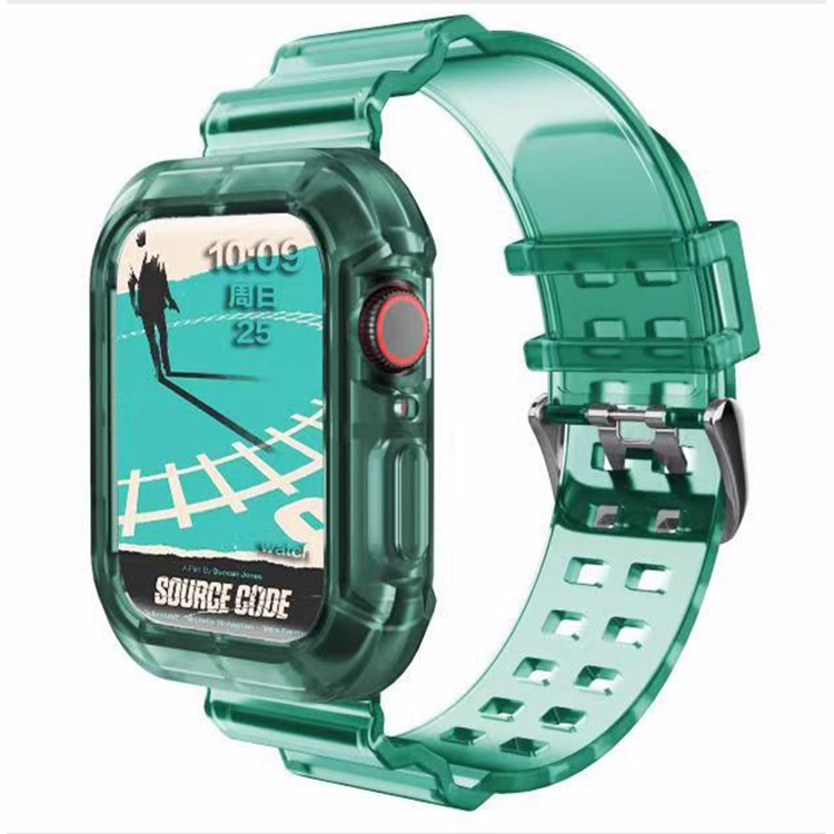 „Apple iwatch 7“ dirželis, skirtas „se“ ir „s6“, skaidrus „ledyno“ pakaitalas su apsauginiu dangteliu, „viskas viename“ „Apple“ apyrankė