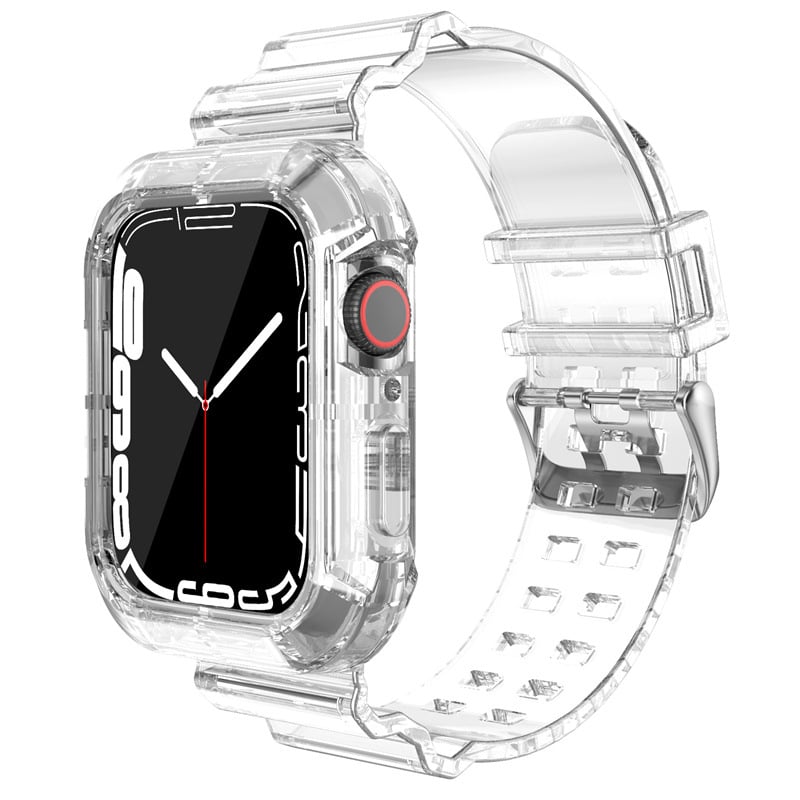 Apple iwatch7 SE szíj S6 átlátszó gleccser csere védőtokkal all-in-one Apple csuklópánt