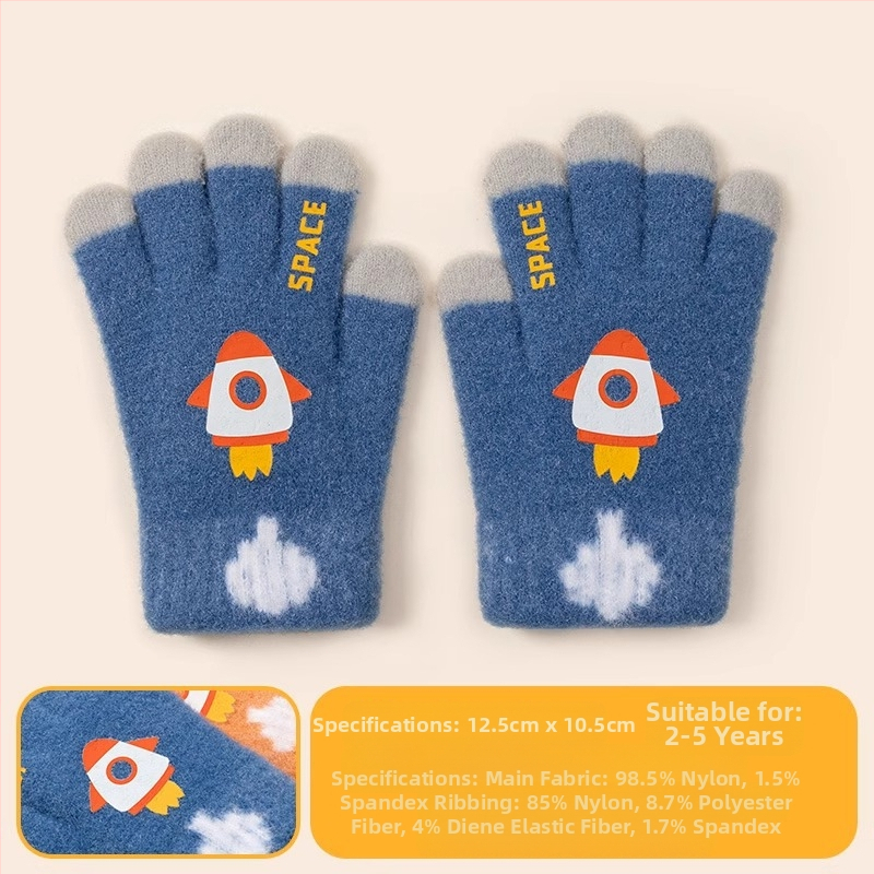 Laste soojad kindad sügiseks ja talveks, viie sõrmega dinosauruste multifilmitegelastega, sõrmedega kirjutamiseks, poistele ja tüdrukutele, beebidele, talveks, fliisvoodriga, külmumisvastased