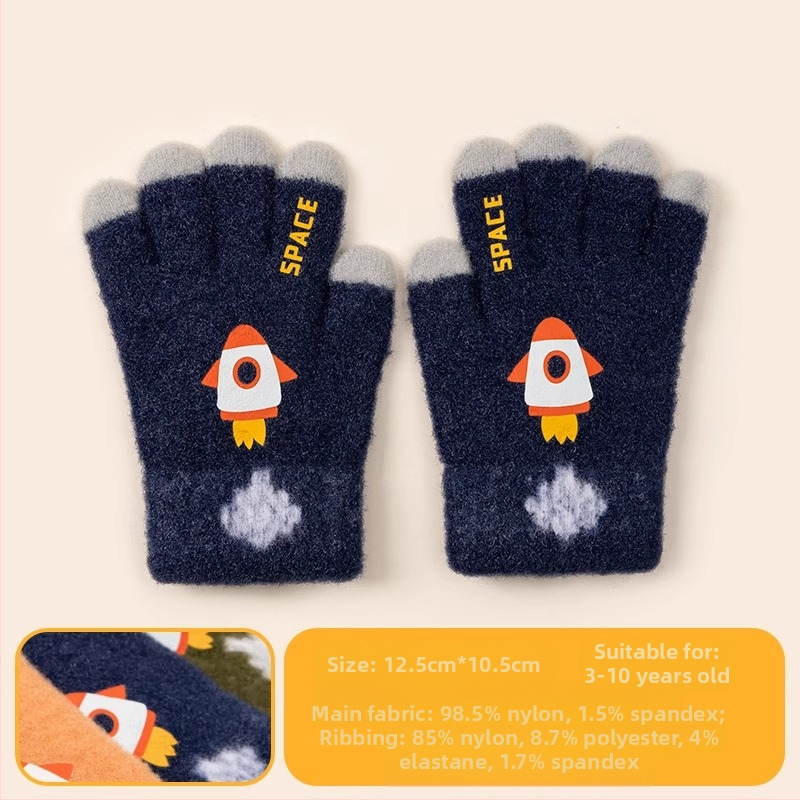 Laste soojad kindad sügiseks ja talveks, viie sõrmega dinosauruste multifilmitegelastega, sõrmedega kirjutamiseks, poistele ja tüdrukutele, beebidele, talveks, fliisvoodriga, külmumisvastased