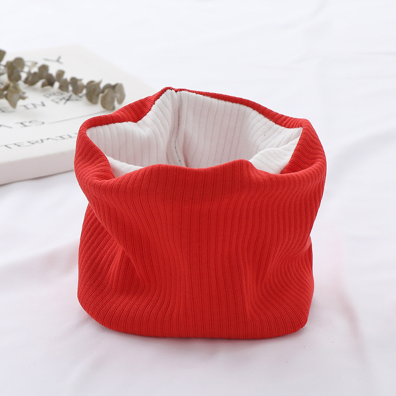 Sügis-talvine riidest sildiga kootud sall, ühevärviline soe pulloverkraega, poistele ja tüdrukutele, lihtne laste kahekihiline kontrastvärvi sall