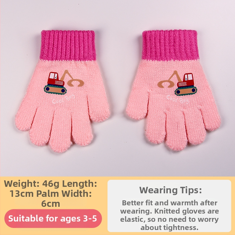 Sügis-talvised poolsõrmega ülespööratavad sõrmedeta kootud lasteaiapoiste paksendatud ja soojad talvised multifilmidest villased lastekindad