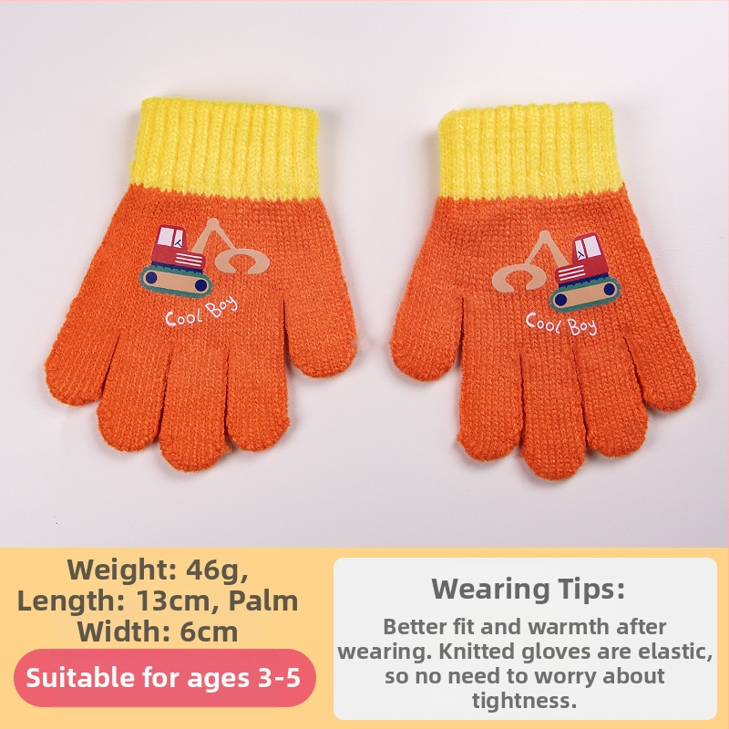 Rudens ir žiemos megztos bepirštės atverčiamos pirštinės darželinukams berniukams. Pastorintos ir šiltos žieminės animacinio filmuko vilnonės vaikiškos pirštinės.