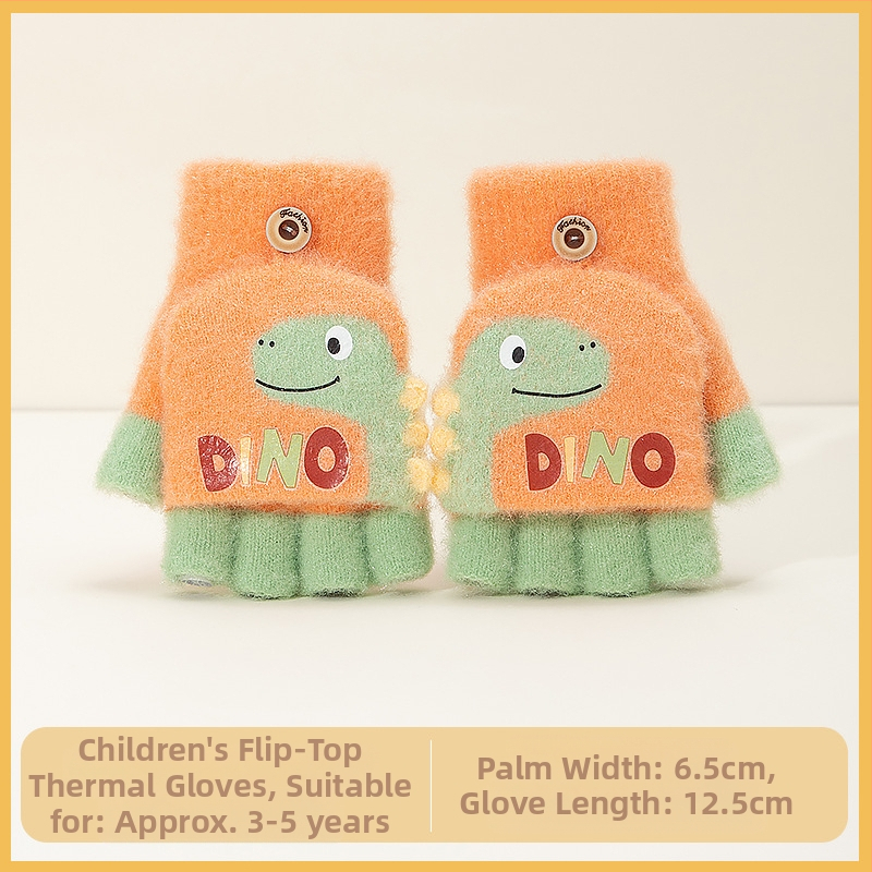 Sügis-talvised poolsõrmega ülespööratavad sõrmedeta kootud lasteaiapoiste paksendatud ja soojad talvised multifilmidest villased lastekindad