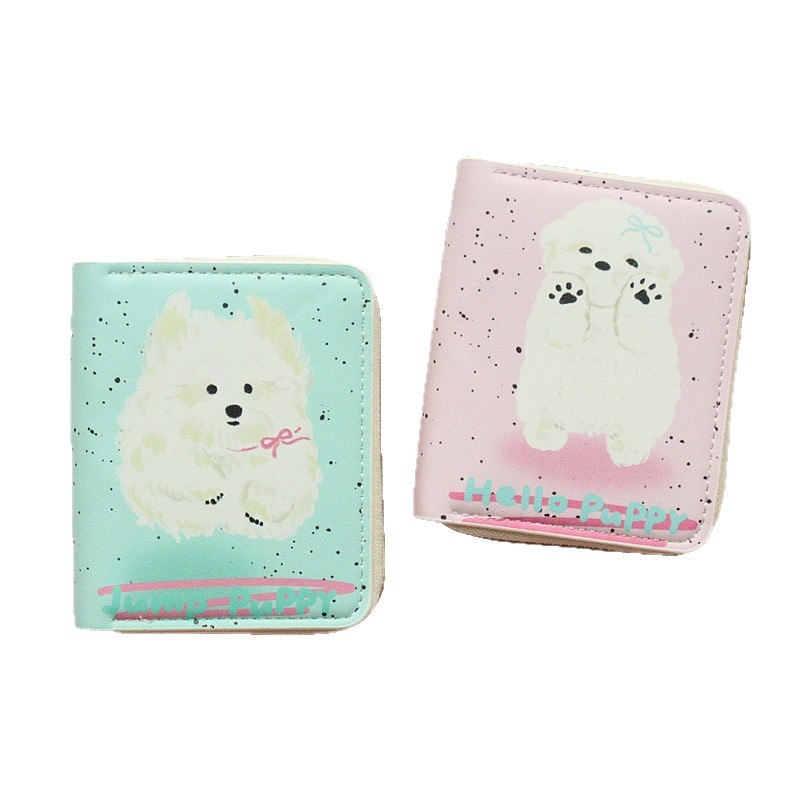 Piiriülene uue tüdruku lühike rahakott anime kutsika armas multifilmiõpilase miniatuurne lukuga mündikott mitme kaardipesaga