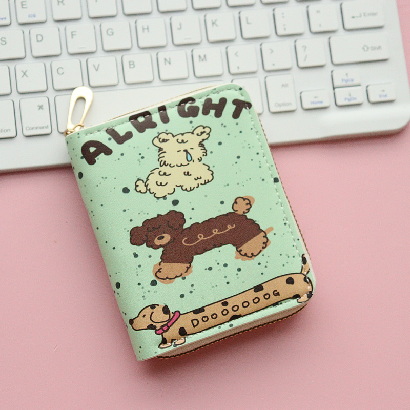 Piiriülene uue tüdruku lühike rahakott anime kutsika armas multifilmiõpilase miniatuurne lukuga mündikott mitme kaardipesaga