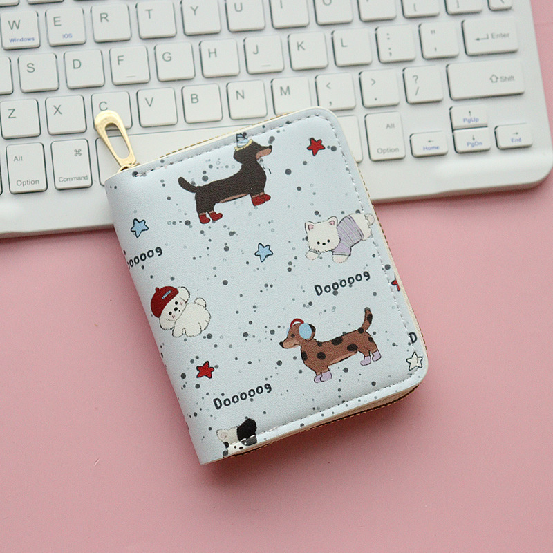 Piiriülene uue tüdruku lühike rahakott anime kutsika armas multifilmiõpilase miniatuurne lukuga mündikott mitme kaardipesaga