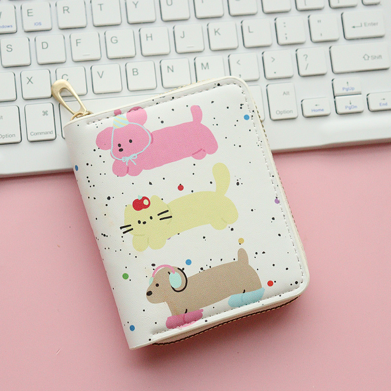 Piiriülene uue tüdruku lühike rahakott anime kutsika armas multifilmiõpilase miniatuurne lukuga mündikott mitme kaardipesaga