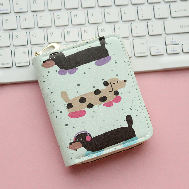 Piiriülene uue tüdruku lühike rahakott anime kutsika armas multifilmiõpilase miniatuurne lukuga mündikott mitme kaardipesaga