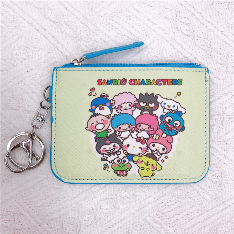 „Kurumi Little White Dog Pudding Dog Gemini“ didelės kolekcijos odinė kortelių dėklo piniginė su raktų pakabuku