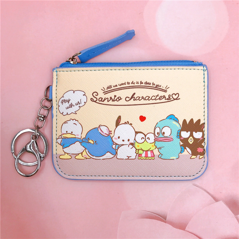 „Kurumi Little White Dog Pudding Dog Gemini“ didelės kolekcijos odinė kortelių dėklo piniginė su raktų pakabuku