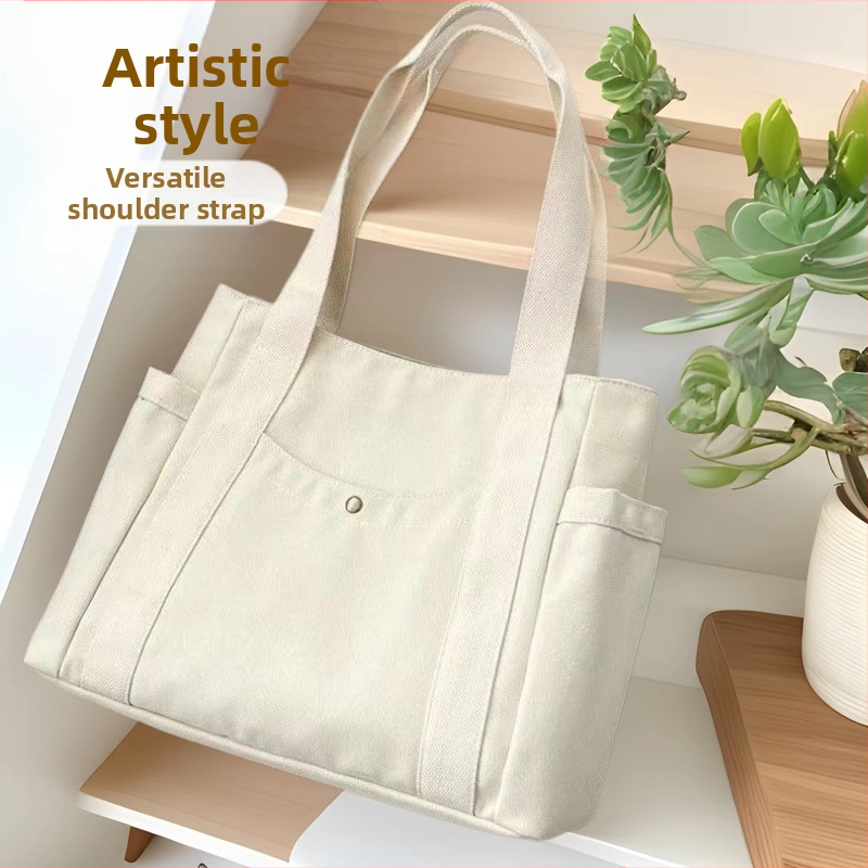 2024 Nová plátená taška Dámska univerzálna taška cez rameno s veľkou kapacitou, študentská taška na dochádzanie do školy, nová kabelka