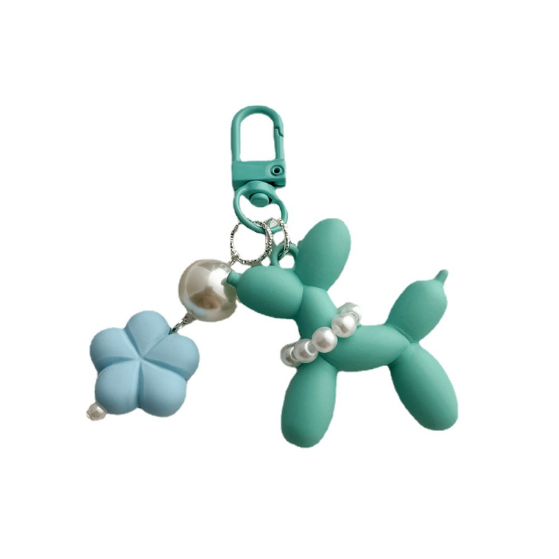 Κρεμαστό μπρελόκ με φινίρισμα σκύλου από καουτσούκ, λουλούδι, μικρή θήκη ακουστικών με κόκκινο βιβλίο και αξεσουάρ συσκευασίας