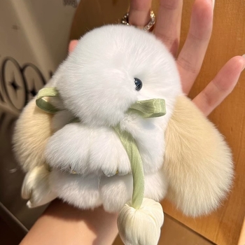 Χαριτωμένο πραγματικό γούνινο κουνέλι rex μικρό κρεμαστό κόσμημα μπρελόκ μίνι βελούδινη κούκλα νεκρό κουνέλι σχολική τσάντα κρεμαστό δώρο