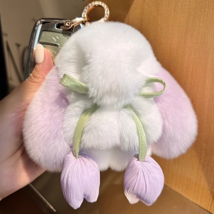Χαριτωμένο πραγματικό γούνινο κουνέλι rex μικρό κρεμαστό κόσμημα μπρελόκ μίνι βελούδινη κούκλα νεκρό κουνέλι σχολική τσάντα κρεμαστό δώρο