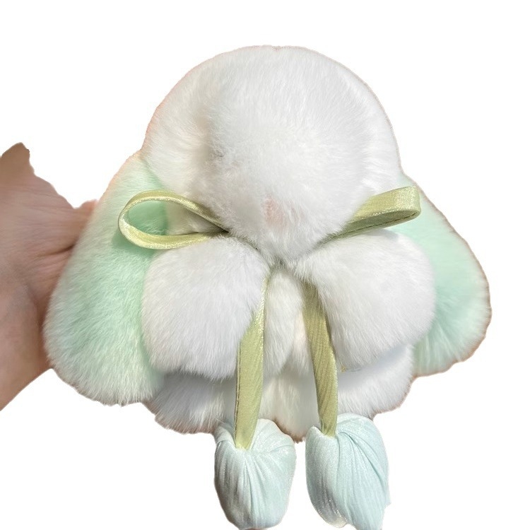 Χαριτωμένο πραγματικό γούνινο κουνέλι rex μικρό κρεμαστό κόσμημα μπρελόκ μίνι βελούδινη κούκλα νεκρό κουνέλι σχολική τσάντα κρεμαστό δώρο