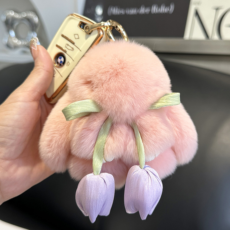 Χαριτωμένο πραγματικό γούνινο κουνέλι rex μικρό κρεμαστό κόσμημα μπρελόκ μίνι βελούδινη κούκλα νεκρό κουνέλι σχολική τσάντα κρεμαστό δώρο