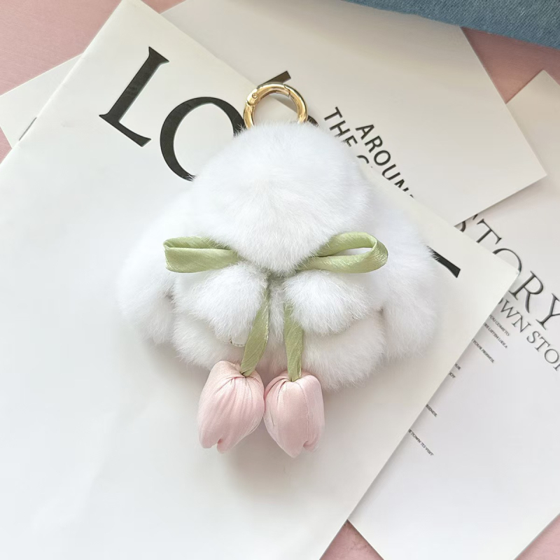 Χαριτωμένο πραγματικό γούνινο κουνέλι rex μικρό κρεμαστό κόσμημα μπρελόκ μίνι βελούδινη κούκλα νεκρό κουνέλι σχολική τσάντα κρεμαστό δώρο