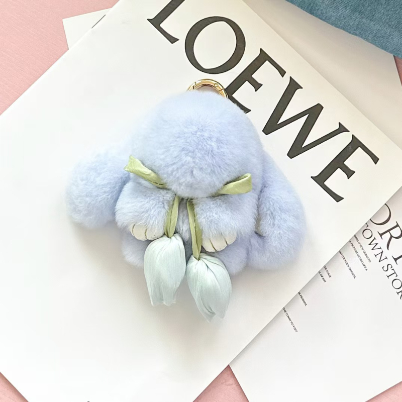 Χαριτωμένο πραγματικό γούνινο κουνέλι rex μικρό κρεμαστό κόσμημα μπρελόκ μίνι βελούδινη κούκλα νεκρό κουνέλι σχολική τσάντα κρεμαστό δώρο