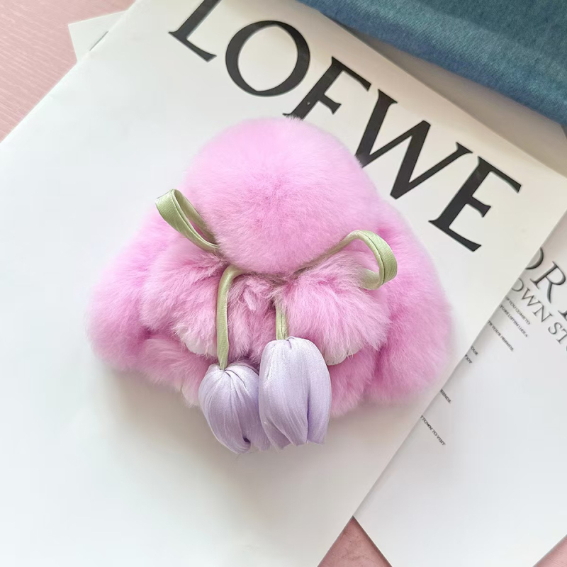 Χαριτωμένο πραγματικό γούνινο κουνέλι rex μικρό κρεμαστό κόσμημα μπρελόκ μίνι βελούδινη κούκλα νεκρό κουνέλι σχολική τσάντα κρεμαστό δώρο